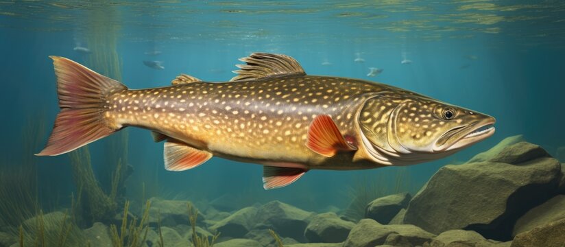 Pike fish have lobular hepatic parenchyma protected by fibrous membrane with various functions. Very close view.