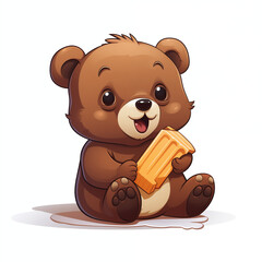 teddy bear eating ice cream
