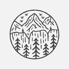 Adventure outdoor vintage illustration with vector style