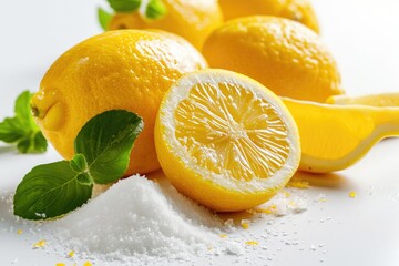 Citric Acid Powder with Lemon Fruits