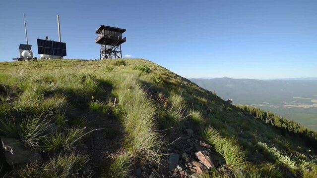 Hiker Exploring Fire Lookout