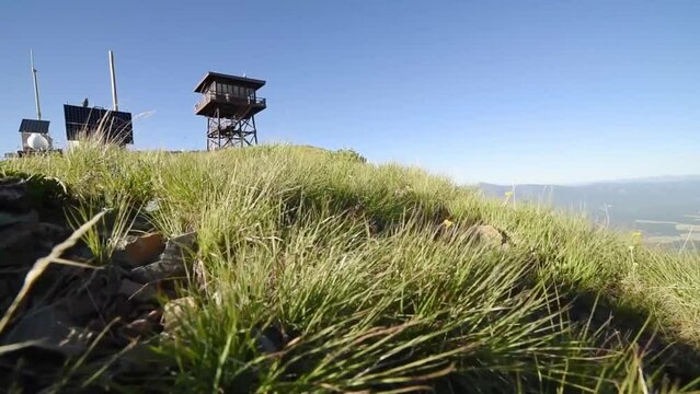Ascending Shot Of Fire Lookout