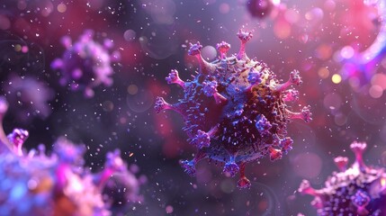 Adeno-associated virus (AAV), 3d illustration - obrazy, fototapety, plakaty