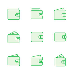Wallet icon set. wallet vector icon