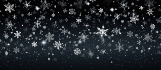 Black backdrop with snowflakes