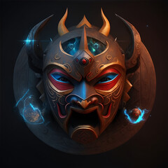 Naklejka premium Fun mask illustration on dark backround