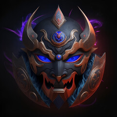 Naklejka premium Fun mask illustration on dark backround