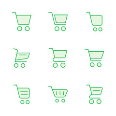 Shopping icon set. Shopping cart icon. Trolley icon vector