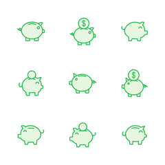 Piggy bank icon vector. piggy money icon