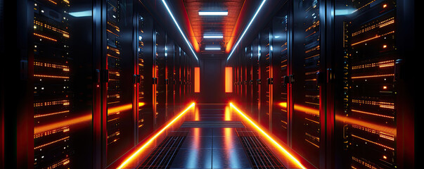 A large connection to the database server room. Fiber optic cable connected to the server