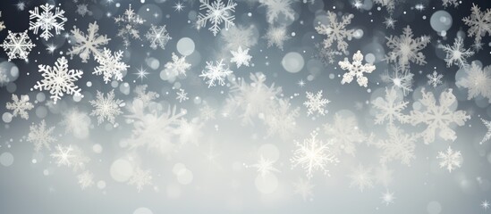 Luxury Christmas background with white geometric snowflakes.