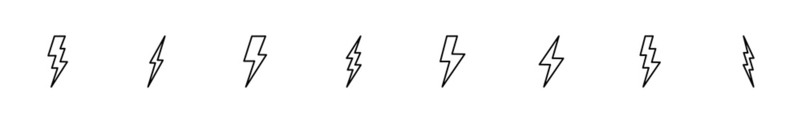 Lightning icon set. electric icon vector. power icon. energy sign