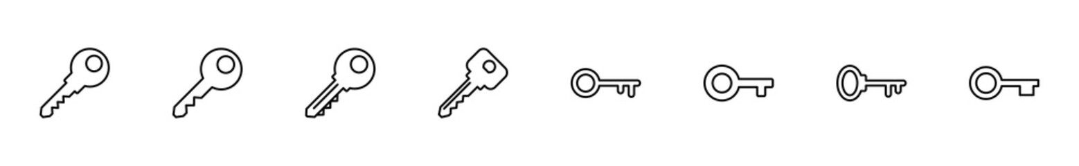 Key icon set. Key vector icon. Key symbol
