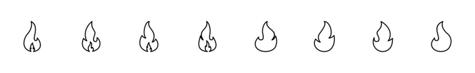 Fire icon set. fire vector icon