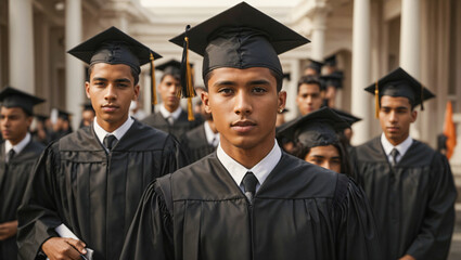 group of students in graduation gown