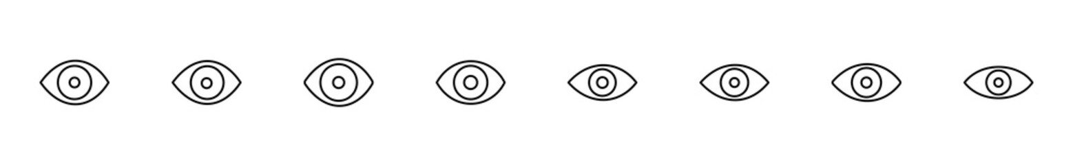 Eye icon set. Eye vector icon. Look and Vision icon.