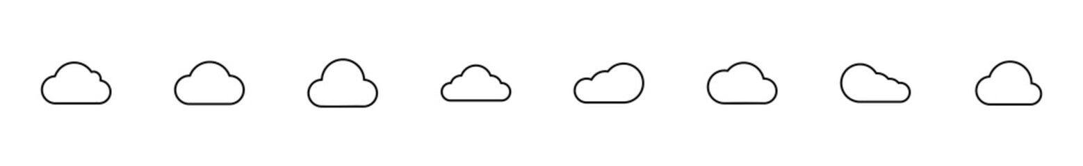 Cloud icon set. cloud vector icon