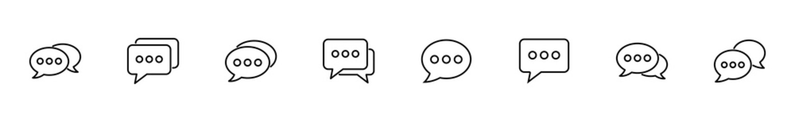 Chat icon set. speech bubble icon. comment icon vector. message. contact us