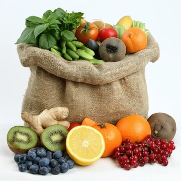 Fresh Potatoes in Burlap Sack Against White Background, Nutritious Food, Good for Health, Perfect Illustrative Image