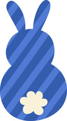 Rabbit Silhouette With Lined Pattern