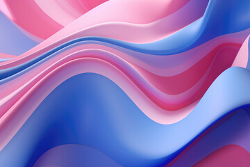 Obraz premium Futuristic abstract blue and pink coloured wavy forms background