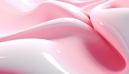 Futuristic abstract white and pink coloured wavy forms background