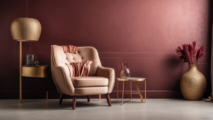 Luxury Living Room with Armchair, using Generative ai