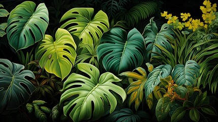 Green leaves in the garden