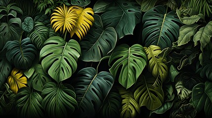 Exotic Foliage Delight - A Breath of Freshness with Green Leaves in a Tropical Garden Setting, Ideal for Outdoor Bliss and Nature