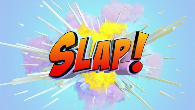 Cartoon explosion with message Slap!