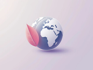 Eco-Friendly Symbol: Merging Globe and Leaf Icon