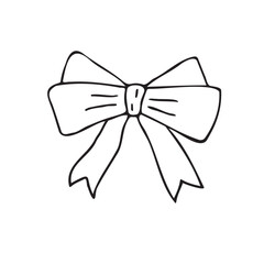 Vector hand drawn sketch doodle bow tie isolated on white background