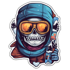 Snowboard Sticker, Large PNG 