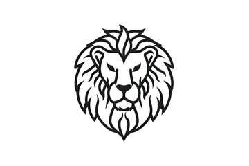 A majestic lion, rendered in bold black and white lines, commands attention with its intricate sketch and captivating design