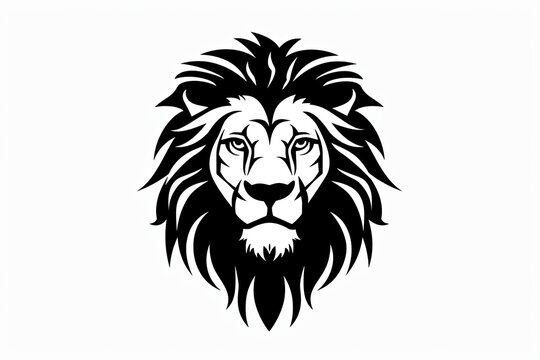 A fierce lion head with a majestic mane captured in a detailed sketch, creating a striking illustration that could also serve as clipart or a stencil for any art project