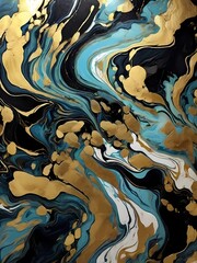 Abstract texture background with cracks in marble with liquid gold and stone generative ai wallpaper.