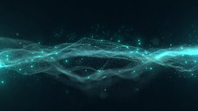 Abstract background with dynamic wave. Sound wave visualization. Big data visualization. 4k animation. 3d rendering.
