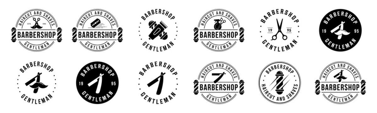Barbershop logo design vector, editable and resizable EPS 10