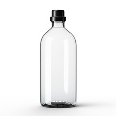 Large Glass Pump Bottle Rendered Mockup on White Background