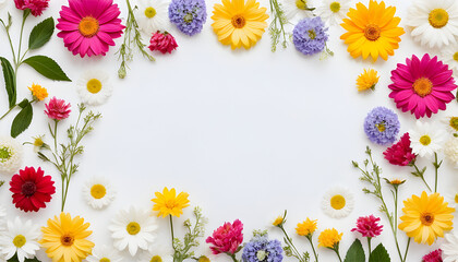 Naklejka na ściany i meble spring flowers frame