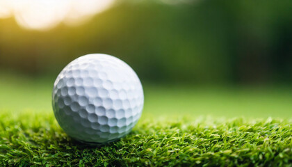 golf ball on pristine green grass, epitomizing precision and excellence in the sport of golf