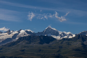 Amazing mountain views of Swiss alps in Wallis in Switzerland