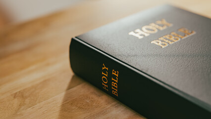 Background with bible on desk for prayer,3d rendering