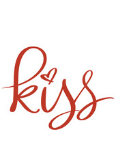 Fototapeta na wymiar Hand Lettered Handwritten KISS SVG Vector