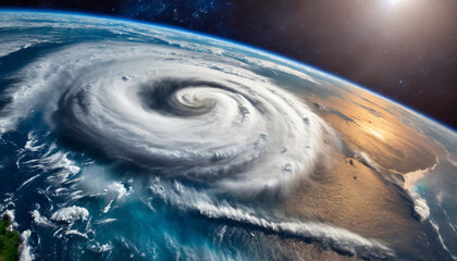 Dramatic satellite view of Hurricane Florence: A powerful super typhoon swirling over the Atlantic, revealing the mesmerizing eye of the storm