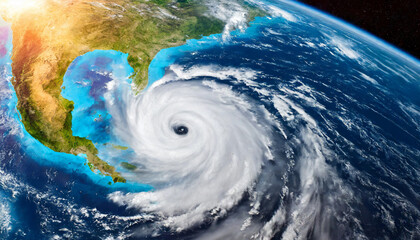 Dramatic satellite view of Hurricane Florence: A powerful super typhoon swirling over the Atlantic, revealing the mesmerizing eye of the storm