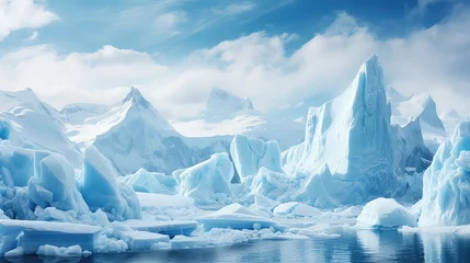 Gordijnen polar antarctica ice background illustration continent glaciers, snow wilderness, expedition climate polar antarctica ice background © vectorwin