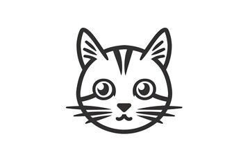 Capture the playful essence of a feline friend with a charming sketch of a cartoon cat face, complete with whiskers and delicate line art details