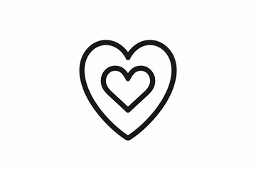 A hand-drawn sketch of a simple yet powerful heart symbol, rendered in black and white graphics, evoking a sense of bold and timeless design