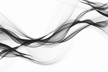 A mesmerizing abstract sketch of intertwining lines and contrasting shades of ink, evoking a sense of mystery and depth in the black and white smoke